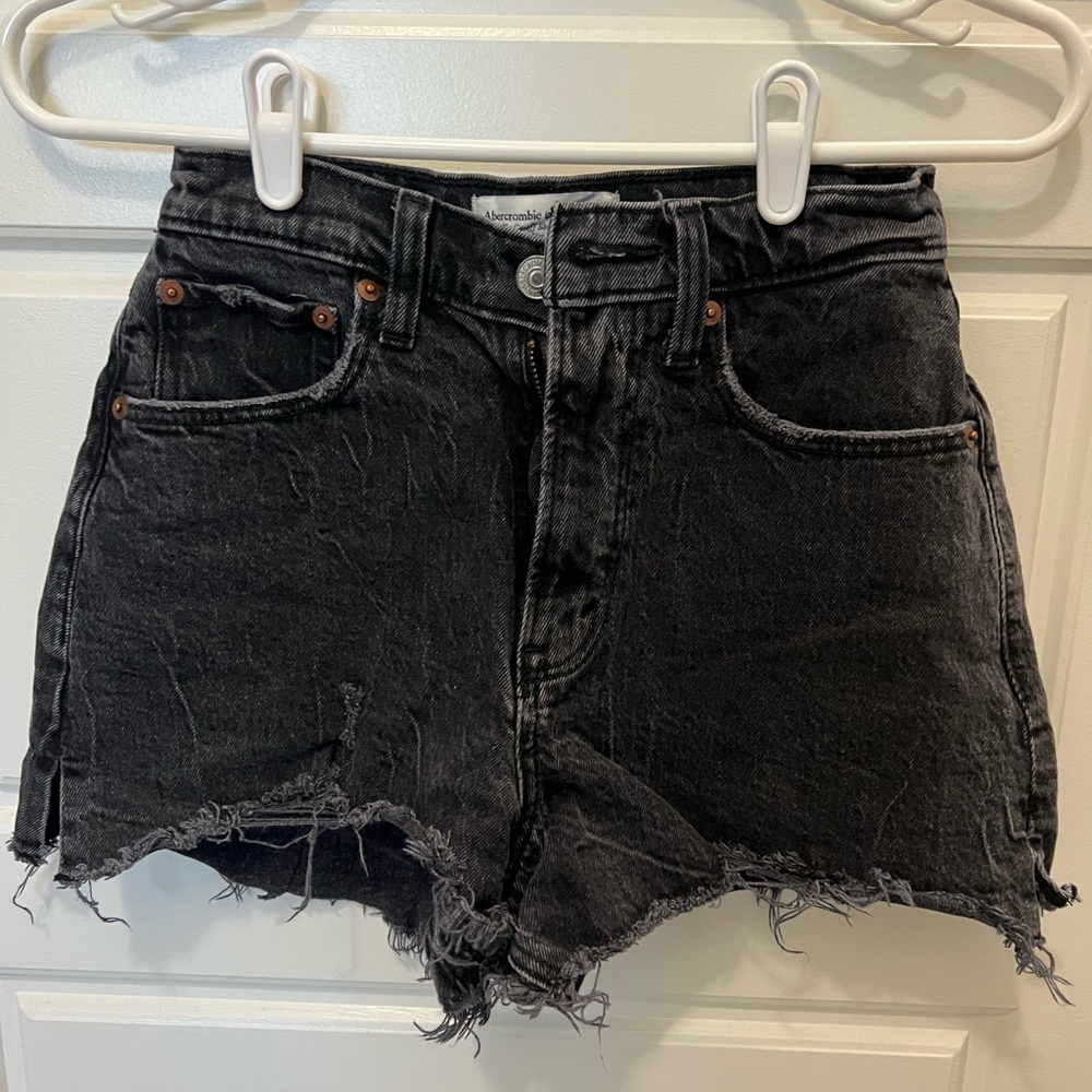 Abercrombie & Fitch Black Distressed Jean Shorts